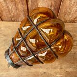 Large Murano pendant/wall/ceiling light in amber brown blown glass