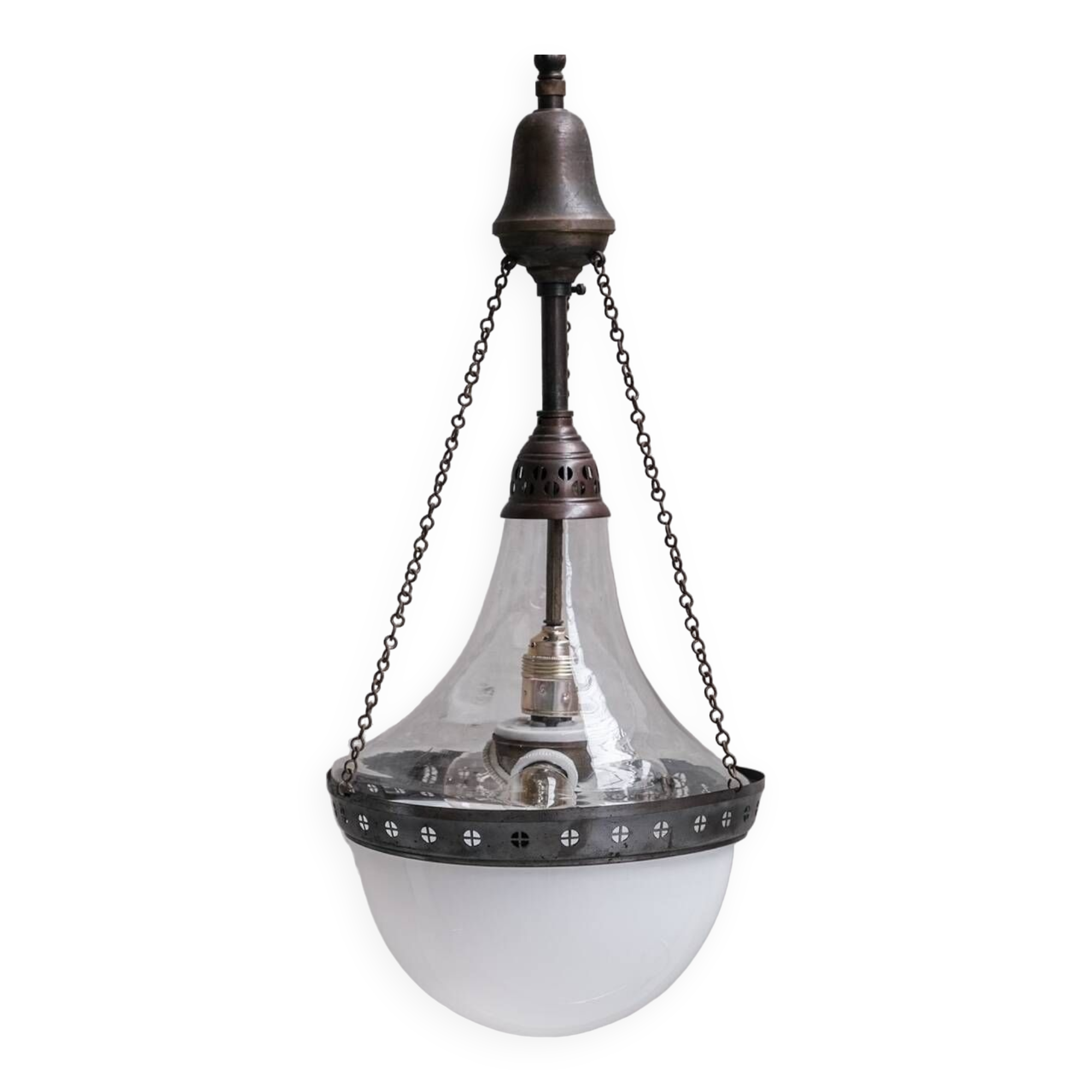 Two Tone Large Antique Pendant Light