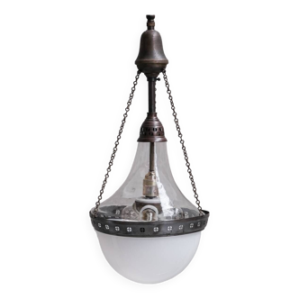 Grande suspension antique bicolore