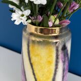 vase west germany violet jaune et doré / vase made in germany