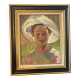 Portrait of woman with hat