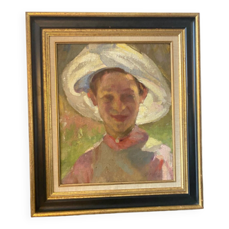 Portrait of woman with hat