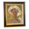 Portrait of woman with hat