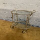 Glass and metal serving trolley, 1960s