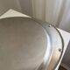 Vintage Stainless Steel Serving Tray With Gold Plated Handles