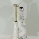 White ceramic lamp Pierrot/harlequin/1960/vintage
