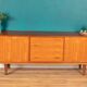 Retro Teak Danish 1960s Long Mid Century Sideboard By Clausen & Søn Denmark