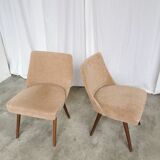 Set of 2 Vintage Mid-Century Lounge Chair: 1970s Yugoslavia, Pink Fabric