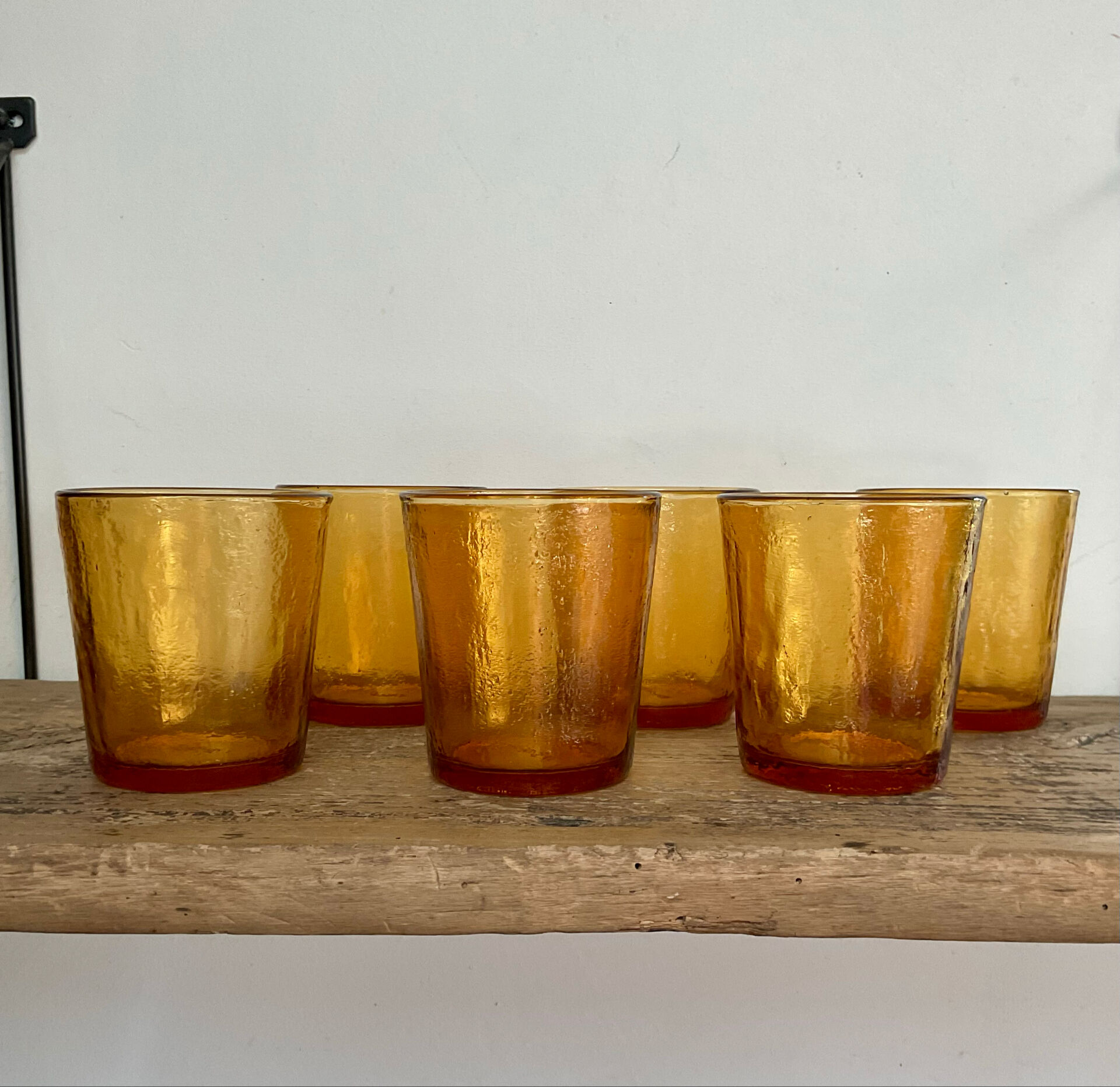 6 amber glasses Sierra vintage