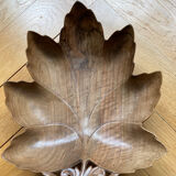 Carved wooden fruit bowl