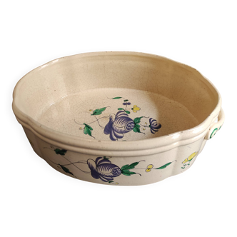 Antique serving plate, or "jardinière" from the faience of La Rochelle, 18th
