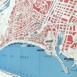 Tourist plan map of Nice 1950 Côte d'Azur