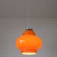 Vintage Orange Glass Pendant Light: Mid-Century Modern Hanging Lamp