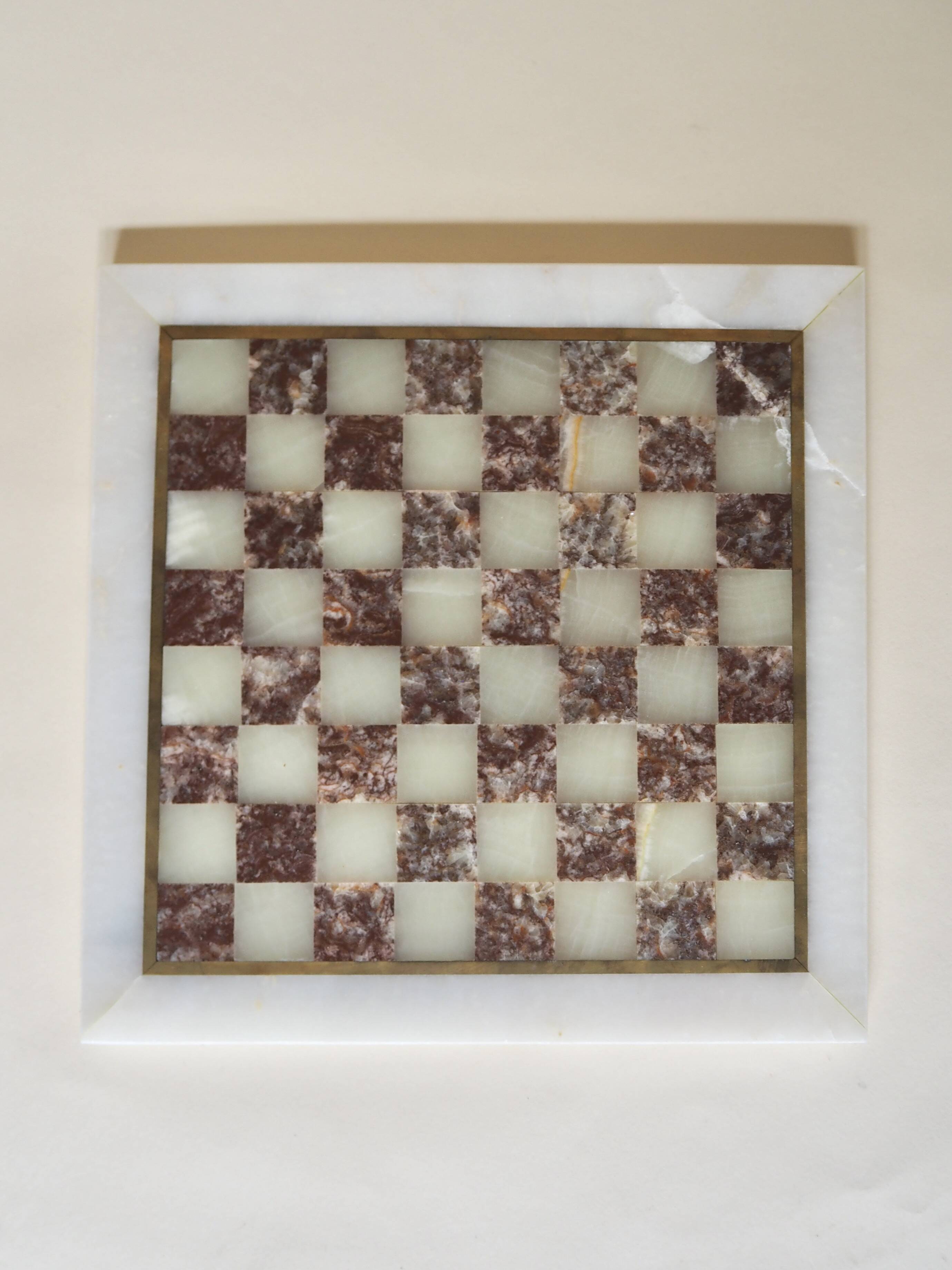 Onyx and marble chess set