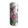 Former chinese roll vase parrot porcelain chinet poeme mark XIX