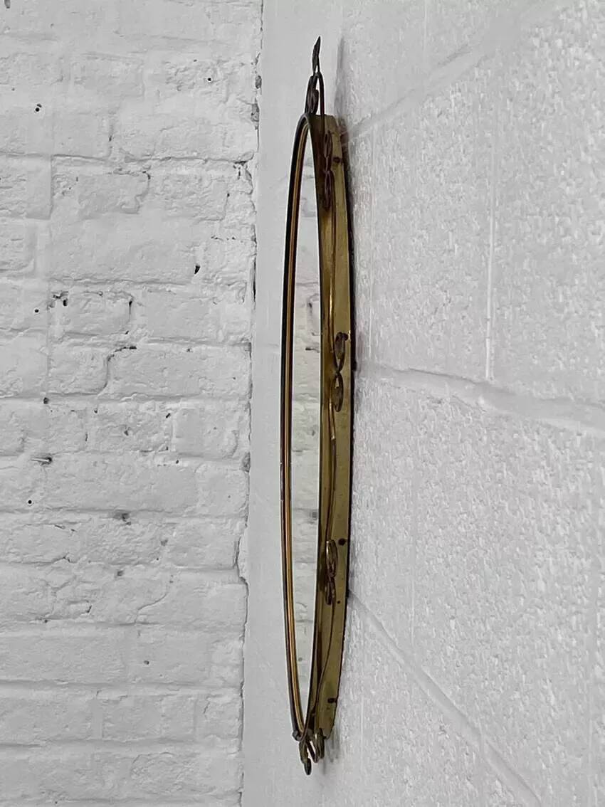 50s oval brass mirror