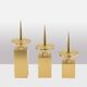 Set of 3 candlesticks in gilded brass. Contemporary work.