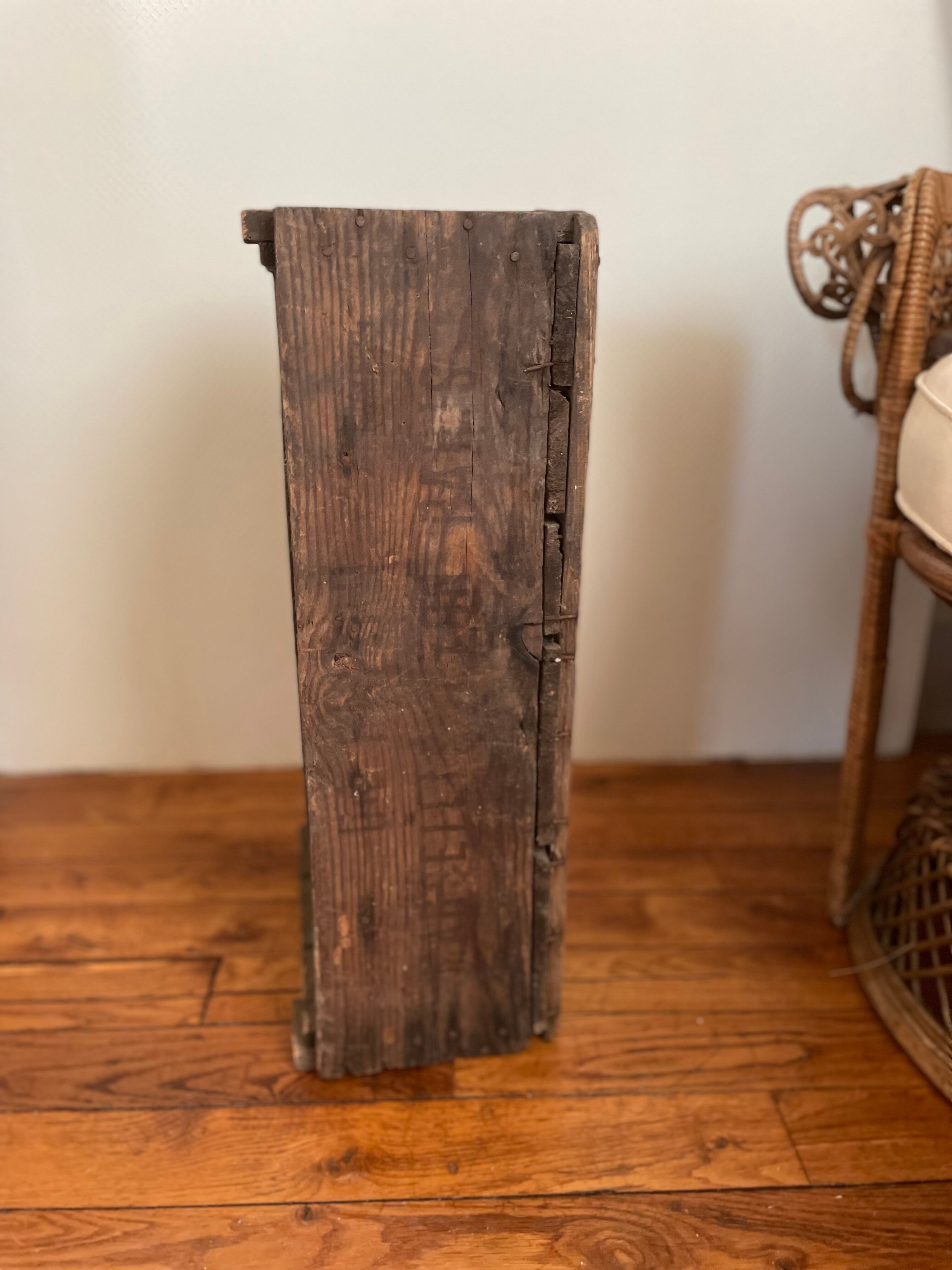 Old wooden bottle locker