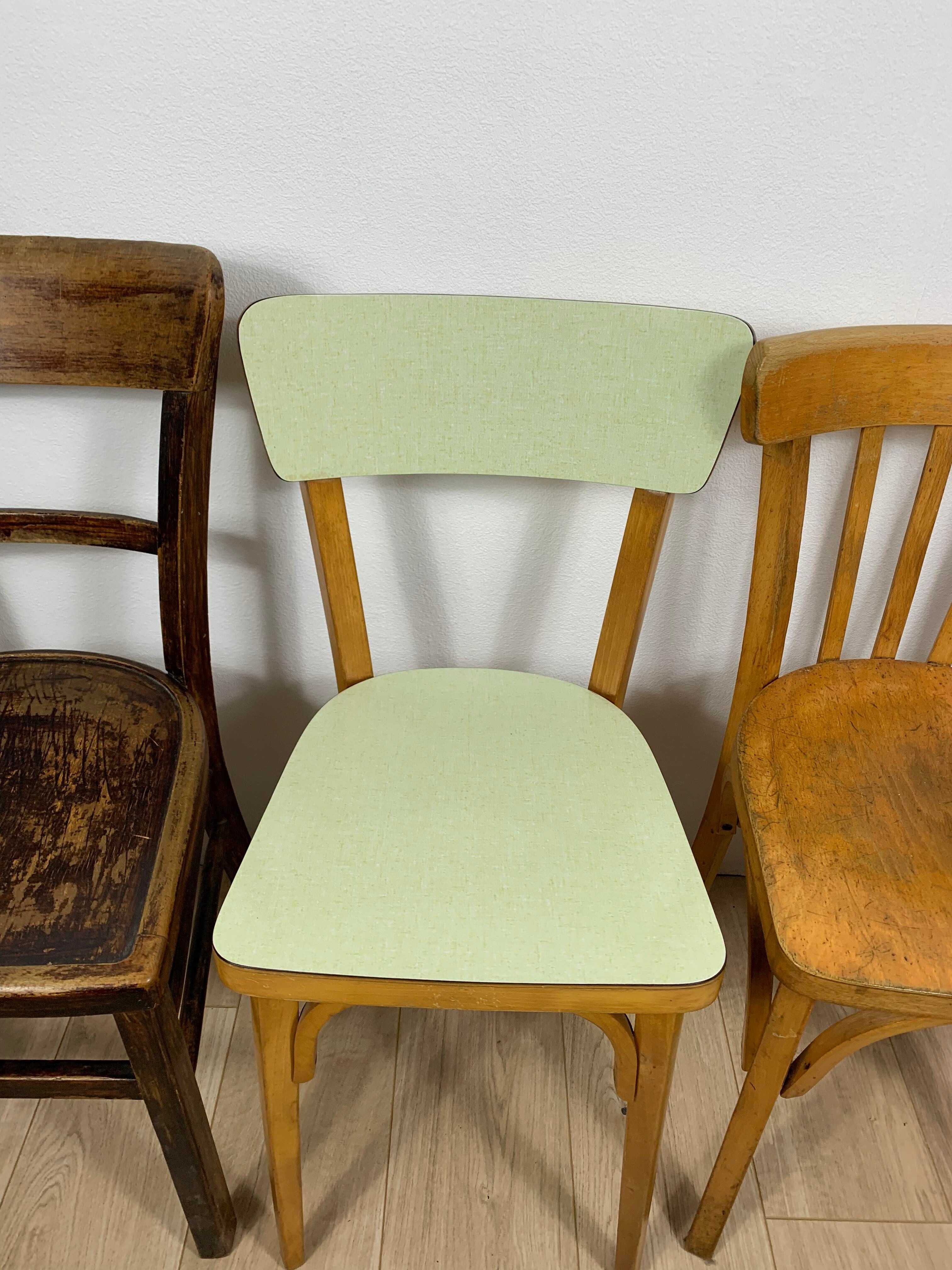 4 mismatched bistro chairs