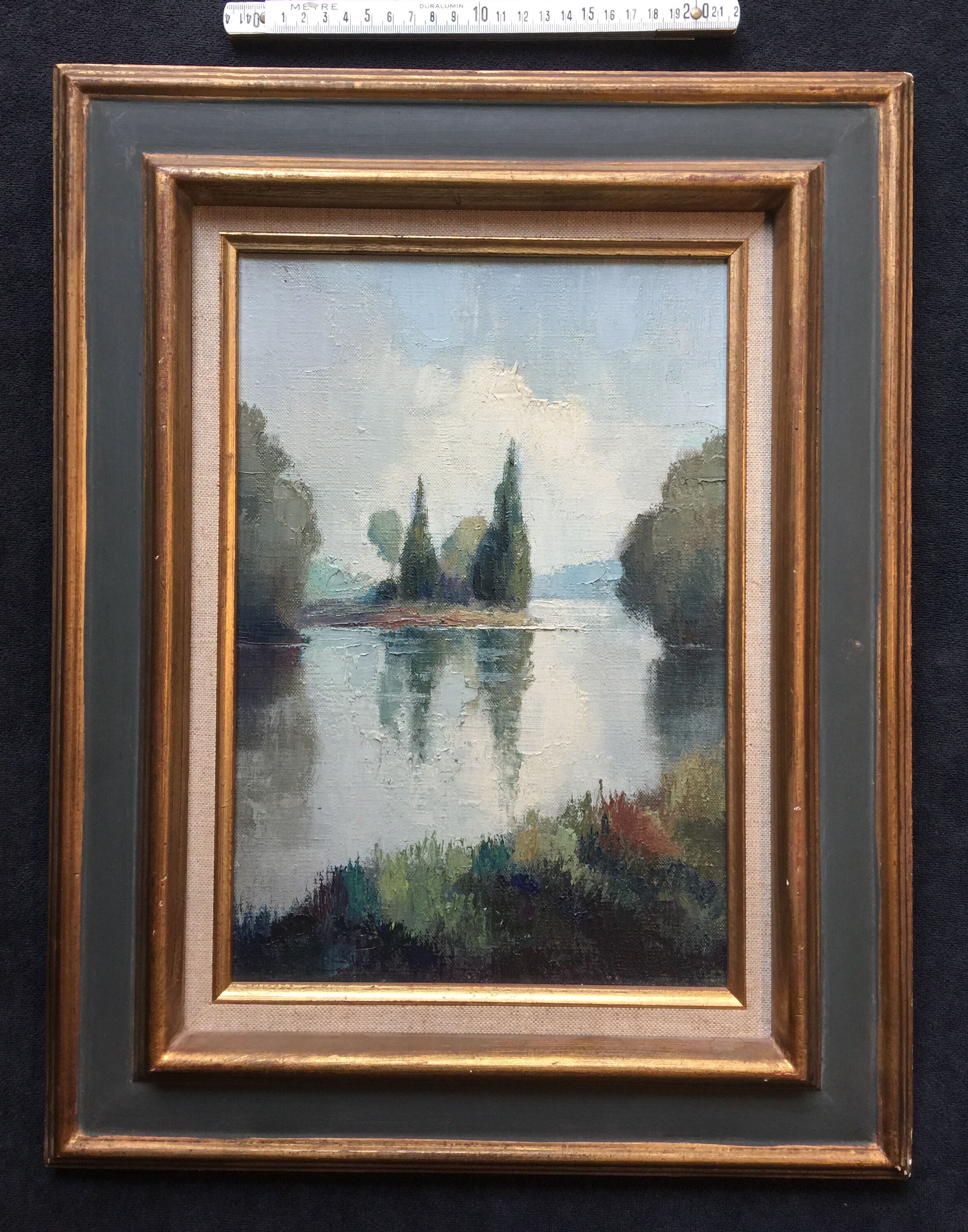 Oil sut canvas "Champagne Island on The Isle-Adam" by FRANCKI