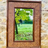 Vintage mirror, bamboo, cane and rattan, circa 1960's