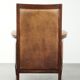 Cognac-coloured Art Deco design armchair made of sheepskin with a high back