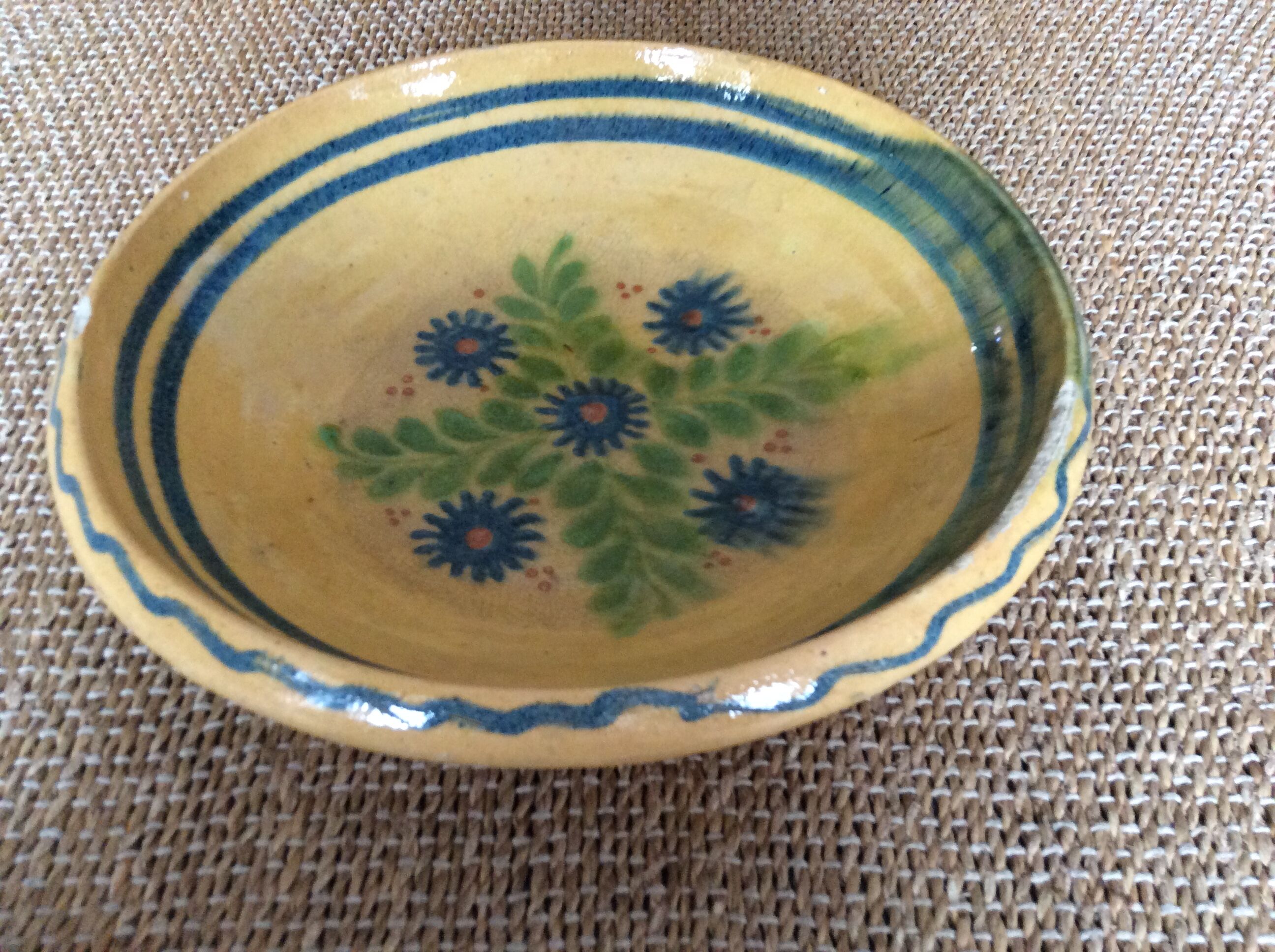 Glazed terracotta dish