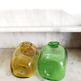 Two Biot bubble glass jars