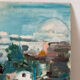 Village by the water, oil on panel signed Morabia.