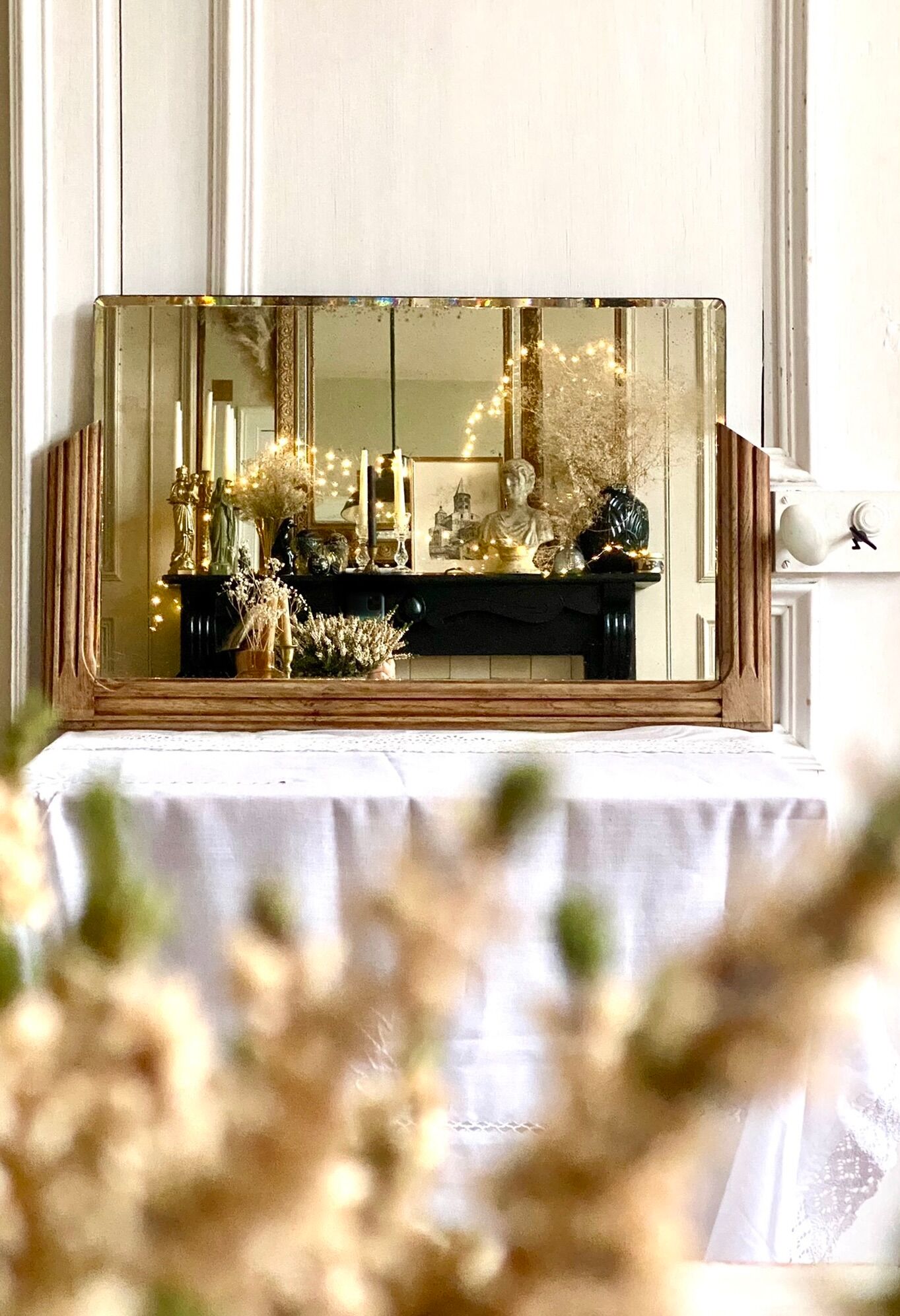 Wooden mirror 30s, 71x44 cm