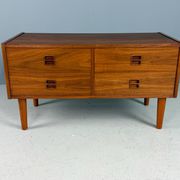 Danish teak low chest with four drawers, 1960s