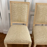 Paire de chaises de style Louis XVI — Ballard Designs — Tissu zèbre sa