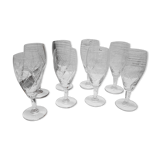 Set 8 coupes champagne verre ciselé