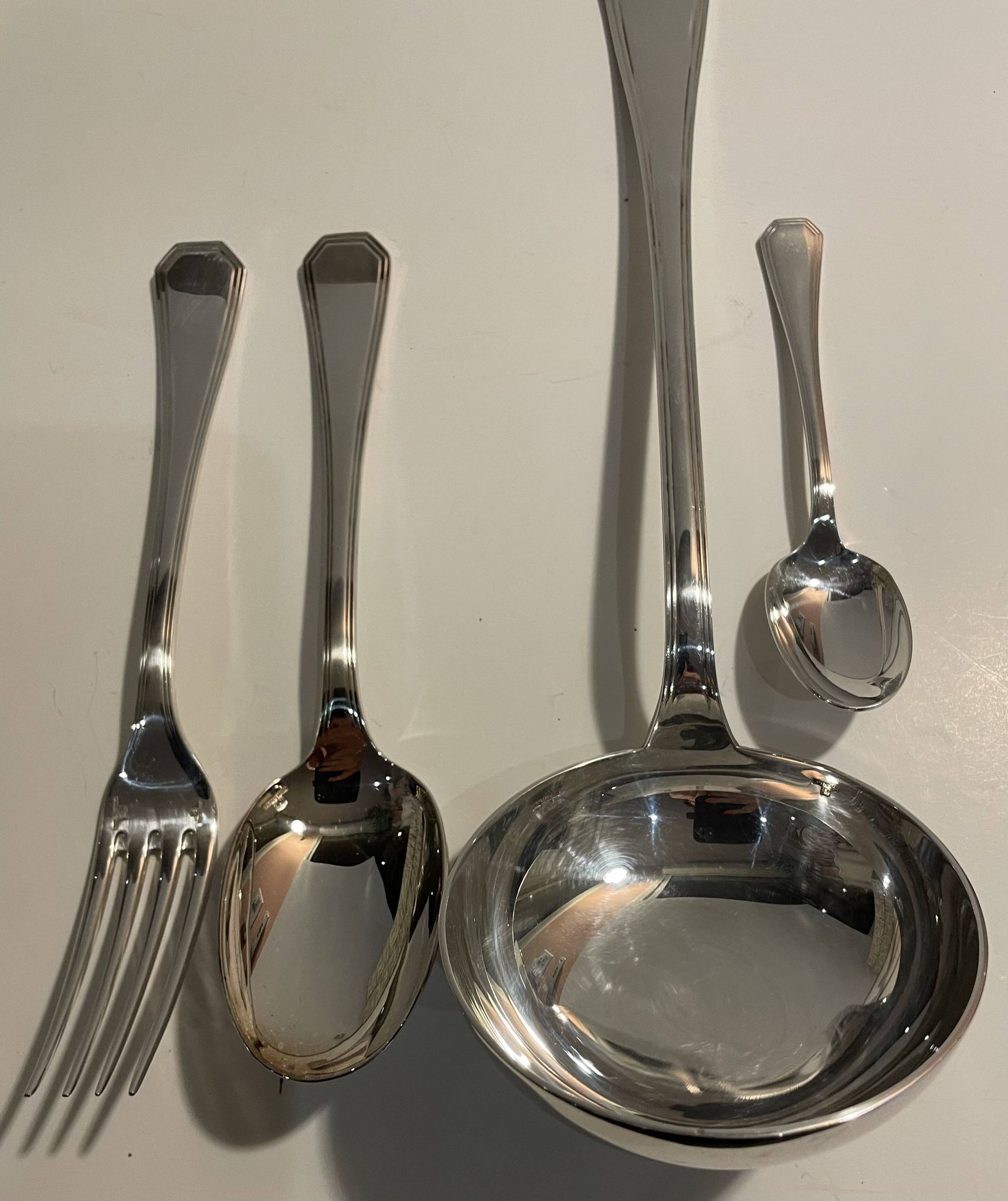 Christofle, Modèle América, Art Déco, Ménagère 37 pièces Métal Argenté