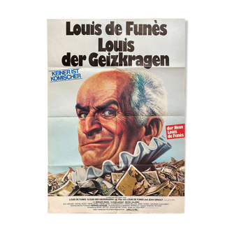 German cinema poster "The Miser" Louis de Funès 60x84cm 1980