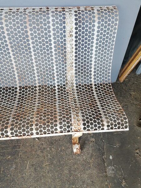 Old metal bench perforated vintage period 1950/60