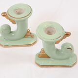 Pair of art deco candlesticks