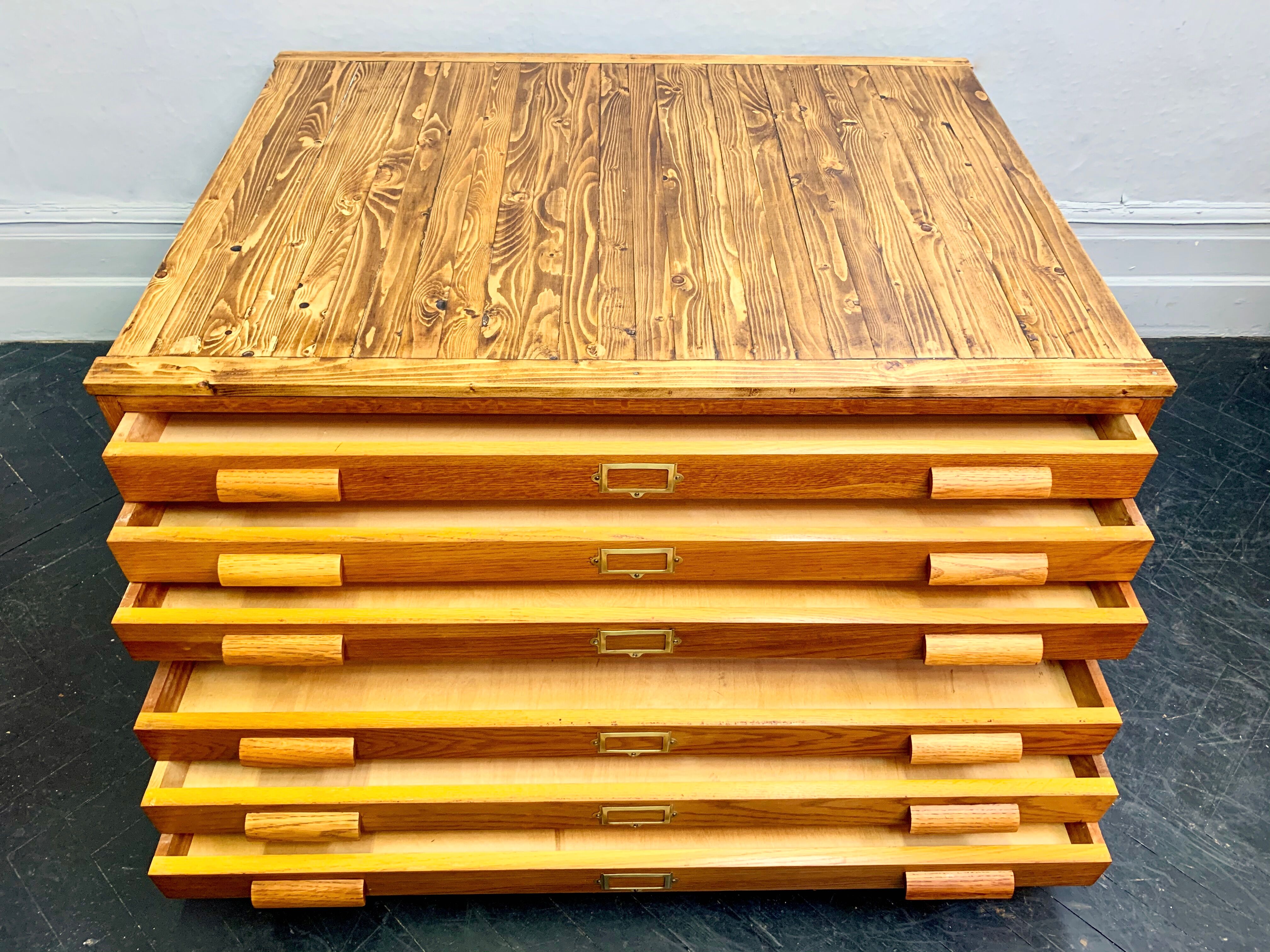 Vintage plan chest of architect drawers