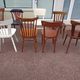 Set of 12 mismatched wooden bistro chairs - vintage