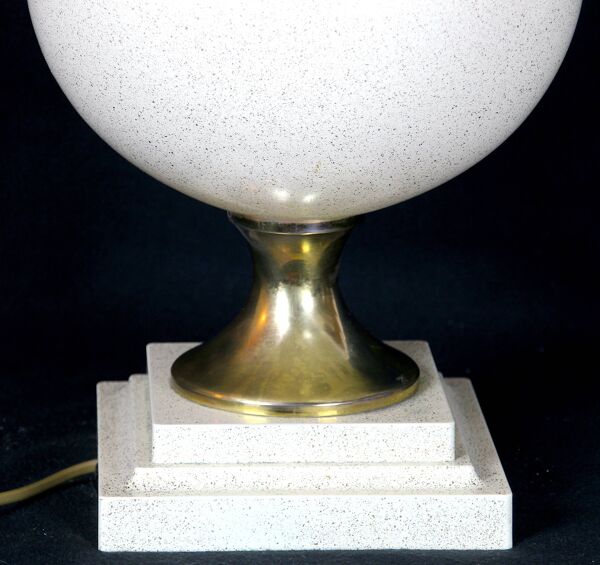 Le Dauphin, Lampe de Table en Céramique et Laiton, France, Mid-Century Signé