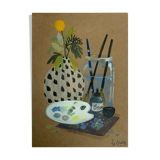 Painted illustration A5 "The painting workshop" acrylic - object of curiosity