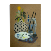 Painted illustration A5 "The painting workshop" acrylic - object of curiosity