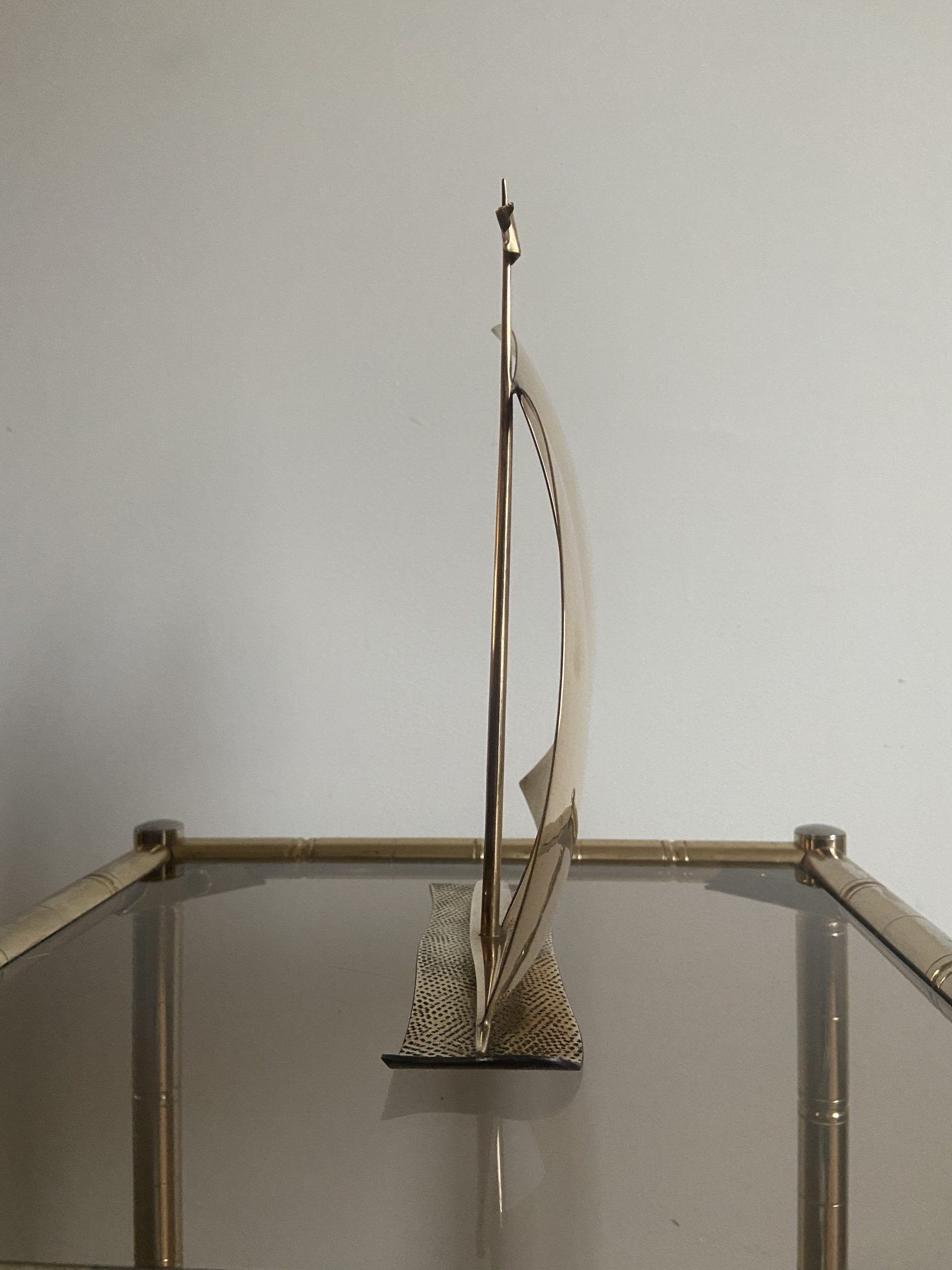 Vintage brass sailboat made in austria
