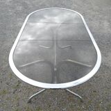 Vintage chrome and glass table