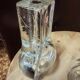 Lot de trois vases soliflores en verre moulé space age Allemagne 1970