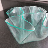 Plexiglass vase 1970 shape handkerchief 5 compartments 21 cm x 17 high