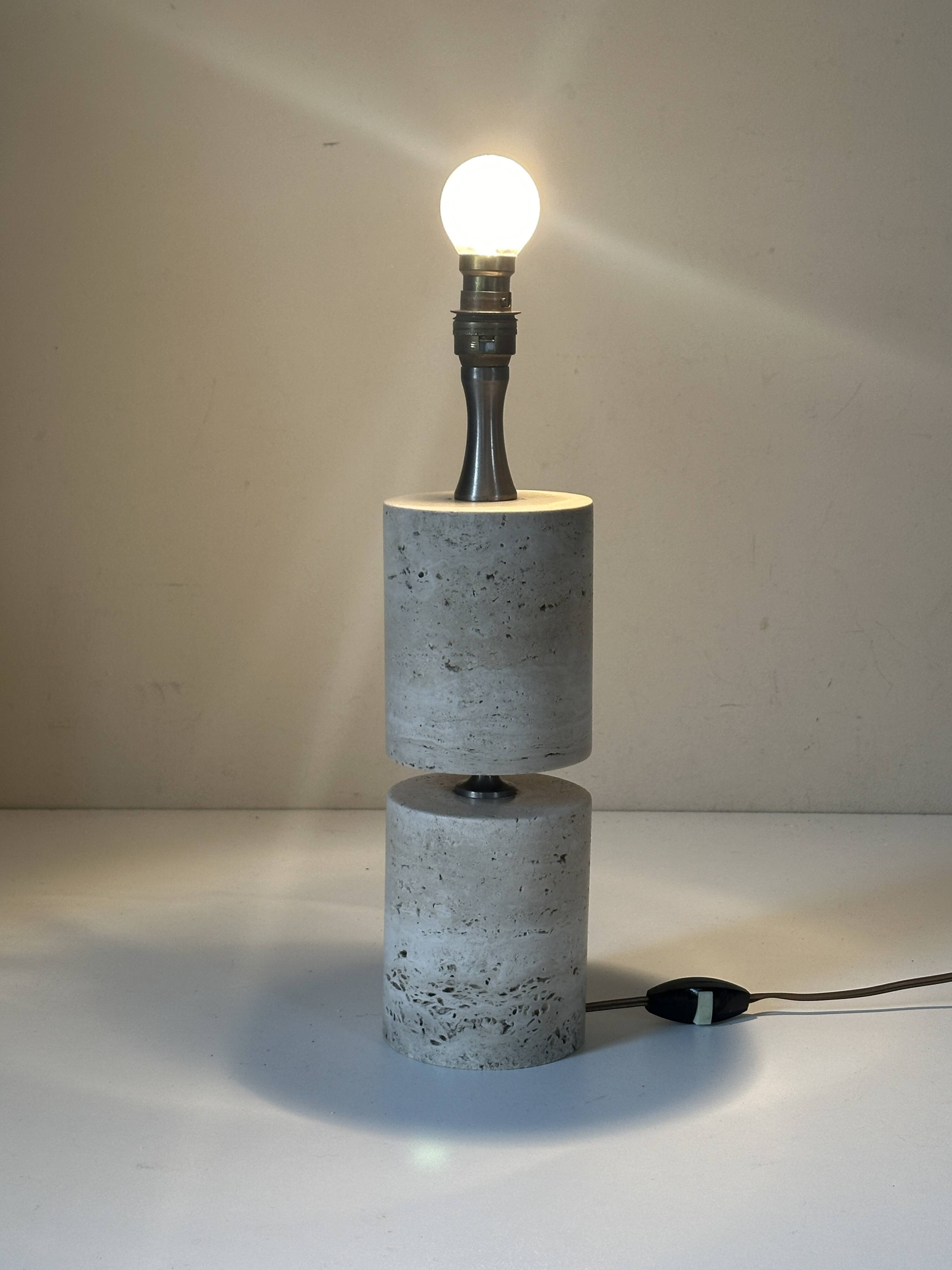 Vintage travertine lamp design 60s 70s
