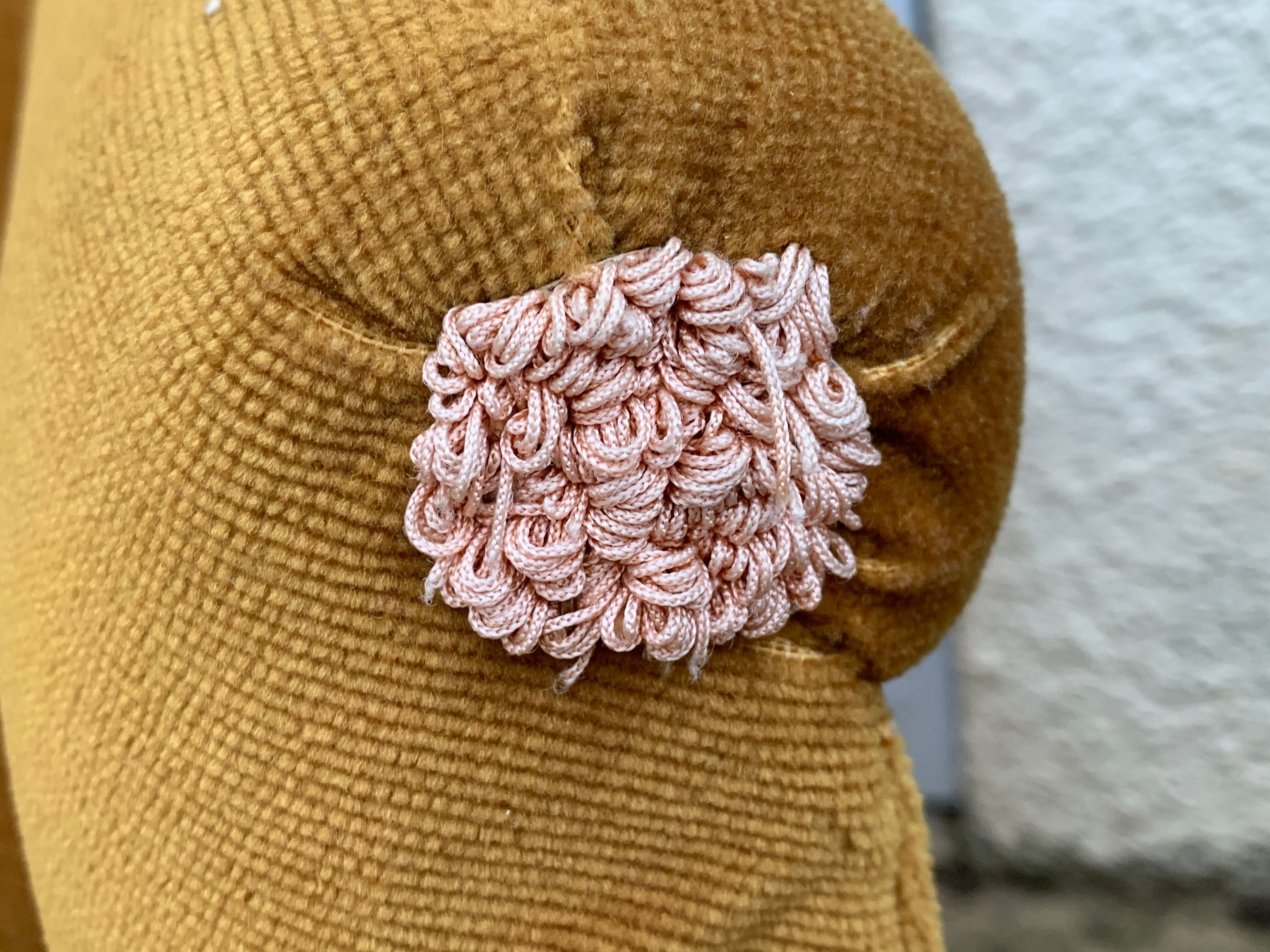 Pair of golden velvet toad armchairs 1970
