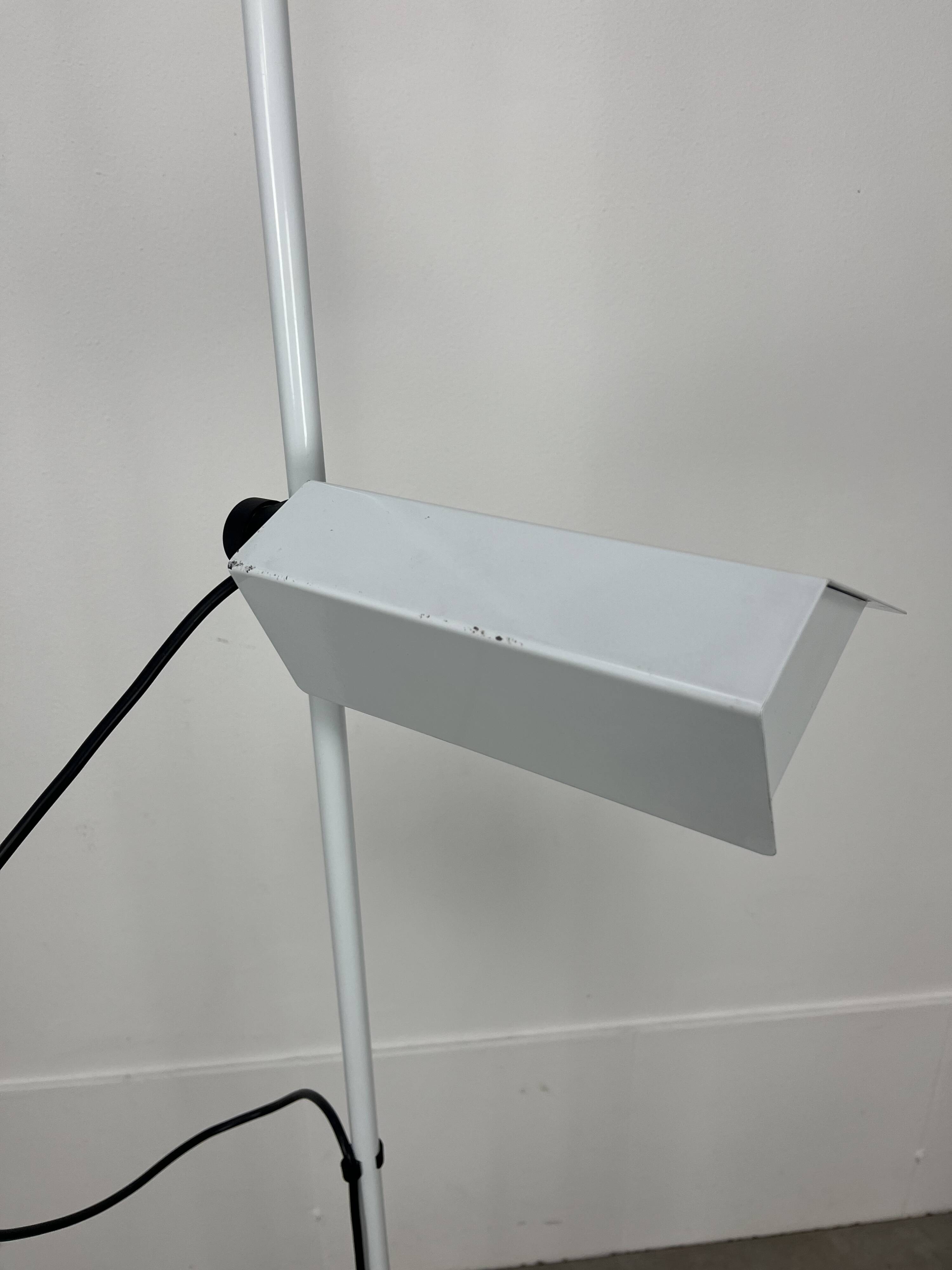 Vintage 70s floor lamp in white metal