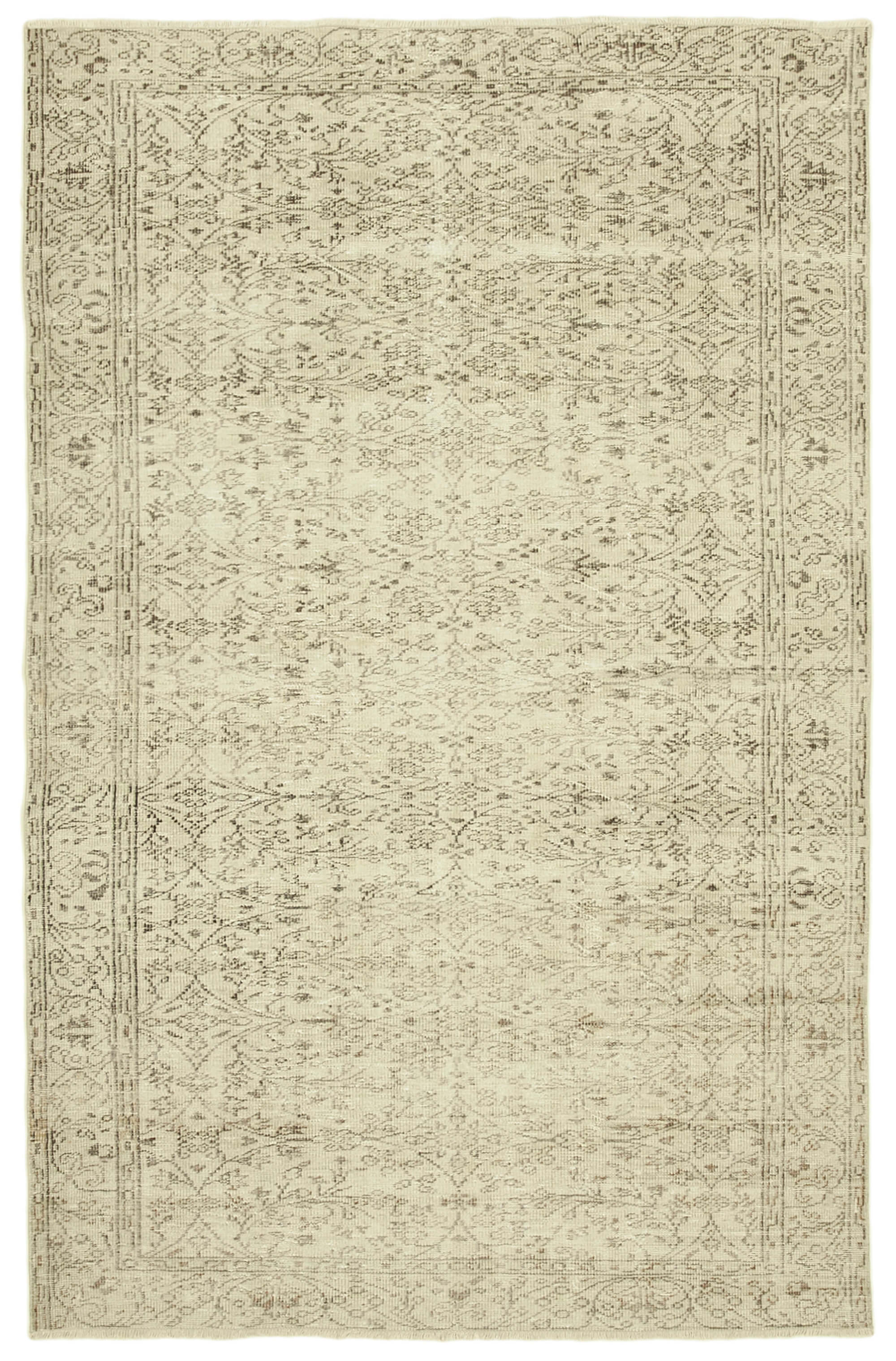 Handmade contemporary oriental beige carpet 190 cm x 295 cm